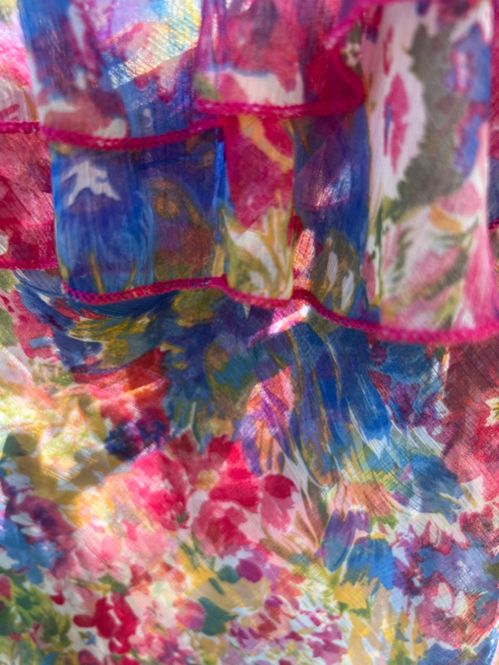 Floral Ruffle chiffon strapless top - Picture 3 of 5